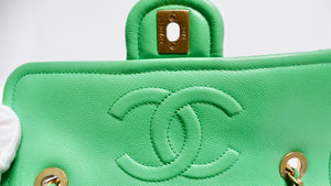 2021 Chanel Mint Green Caviar Leather Flap Bag