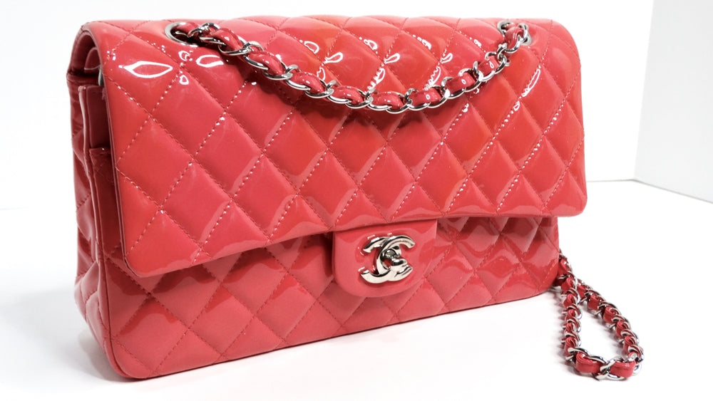 Chanel Ombre Pink Patent Leather Medium Classic