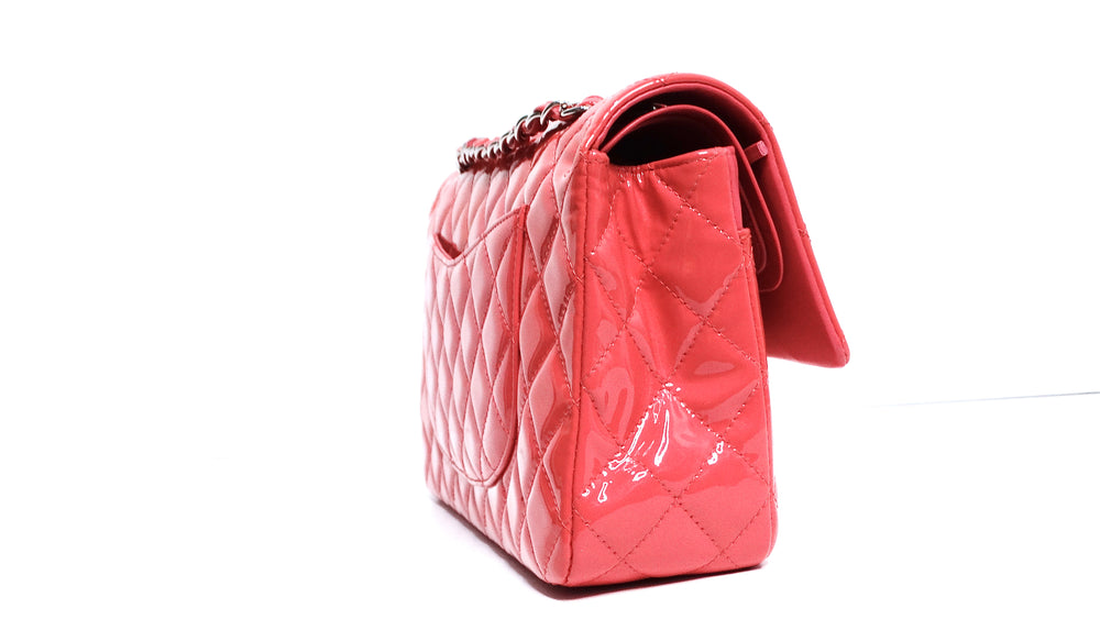 Chanel Ombre Pink Patent Leather Medium Classic