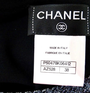 Chanel Metallic Pleated Long-Sleeve Dress