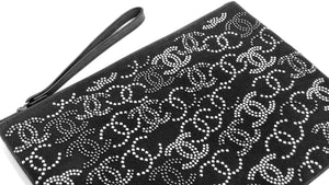 Chanel CC Canvas Black Studded Pouch