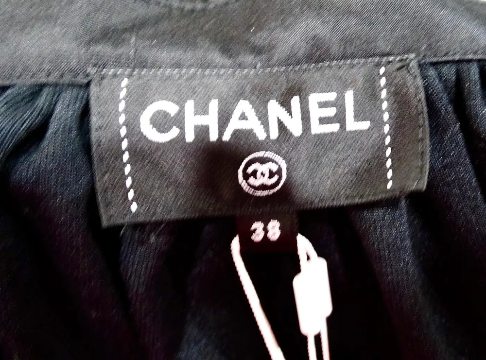 Chanel Black Velvet Sequin Logo Mini Skirt 2022