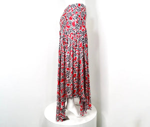 Chanel Race Flag Print Silk Asymmetrical Skirt 2023