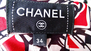 Chanel Race Flag Print Silk Asymmetrical Skirt 2023