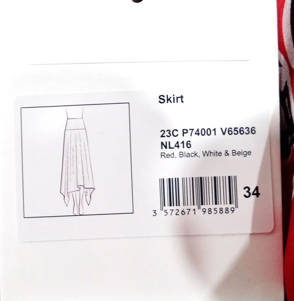 Chanel Race Flag Print Silk Asymmetrical Skirt 2023