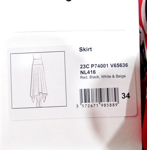 Chanel Race Flag Print Silk Asymmetrical Skirt 2023