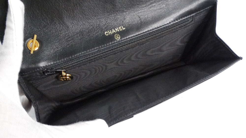 Chanel Black Leather CC Embossed Crossbody WOC