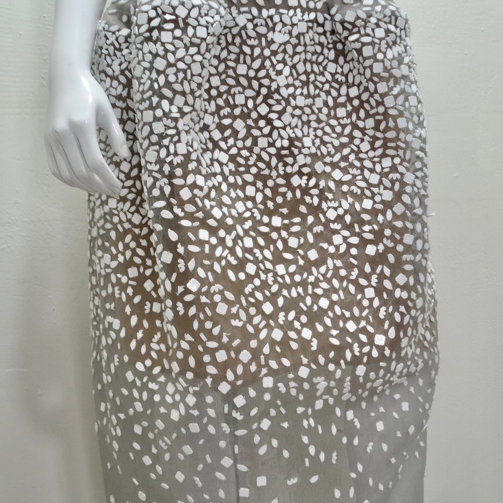 Zac Posen Spring 2017 Strapless Shell Embroidered Dress