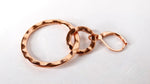 Vintage 18k Rose Gold Plated Hammered Tiered Hoop Earrings