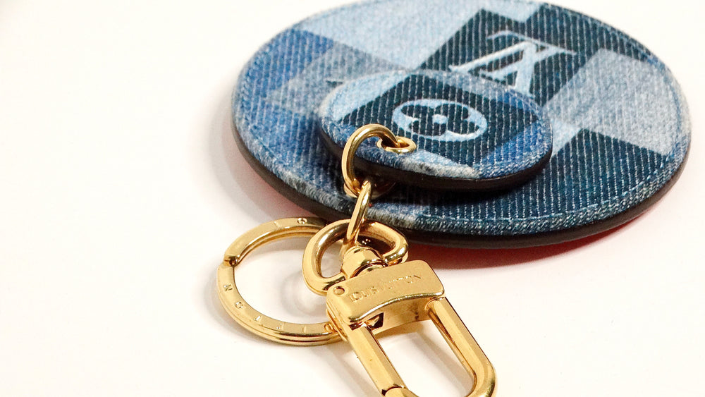 Louis Vuitton Monogram Denim and Red Leather Bag Charm