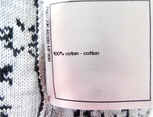 Chanel Grey & White Interlocking CC Logo Knit Cardigan