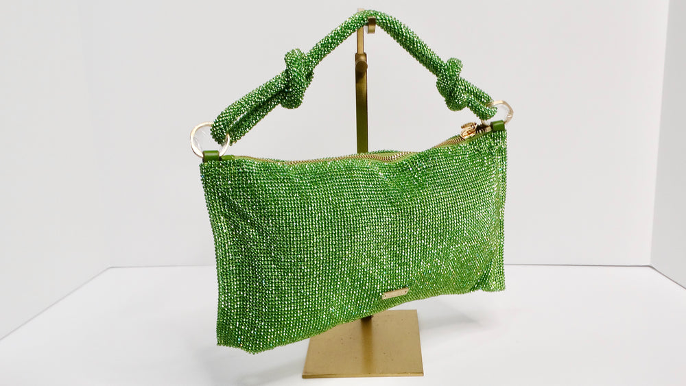 Cult Gaia Green Nano Hera Crystal Handbag