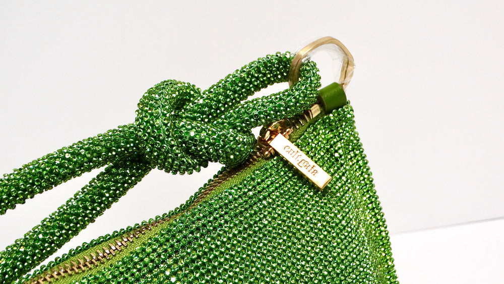 Cult Gaia Green Nano Hera Crystal Handbag