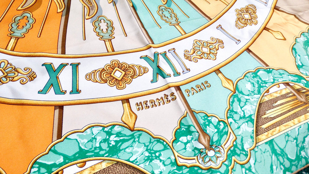 Hermes "Carpe Diem" Sun Motif Silk Scarf