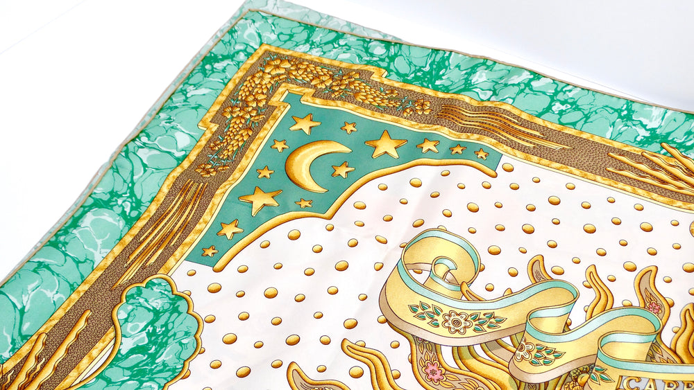 Hermes "Carpe Diem" Sun Motif Silk Scarf