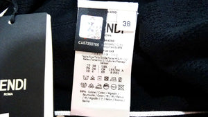 Fendi Black Zucca Monogram Knit V-Neck Cardigan