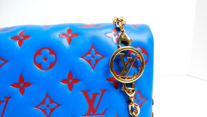 Louis Vuitton Monogram Pochette Coussin Blue & Red Lambskin Bag