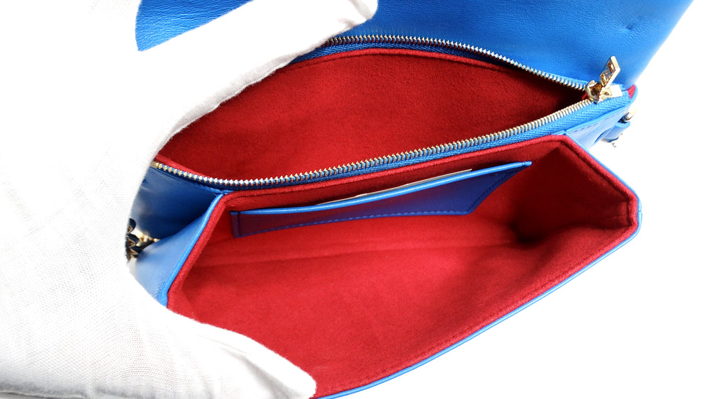 Louis Vuitton Monogram Pochette Coussin Blue & Red Lambskin Bag