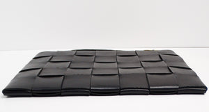 Bottega Veneta Black Intreccio Leather Wrist Pouch