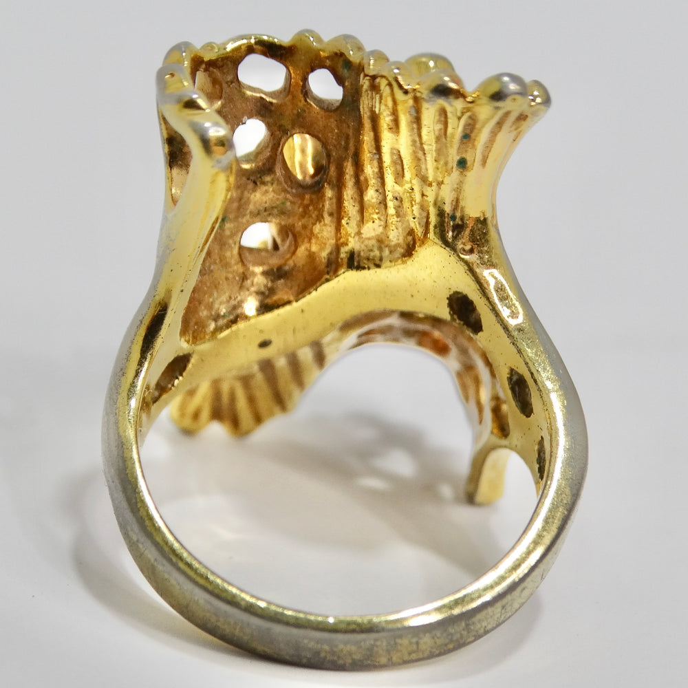 1970s Cubic Zirconia Gold Plated Ring