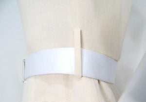 Fendi Cream Wool Buckle Belted Dress With Floral Detailed Neckline
