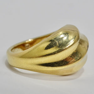 1960s 18K Gold Plated Dome Ring