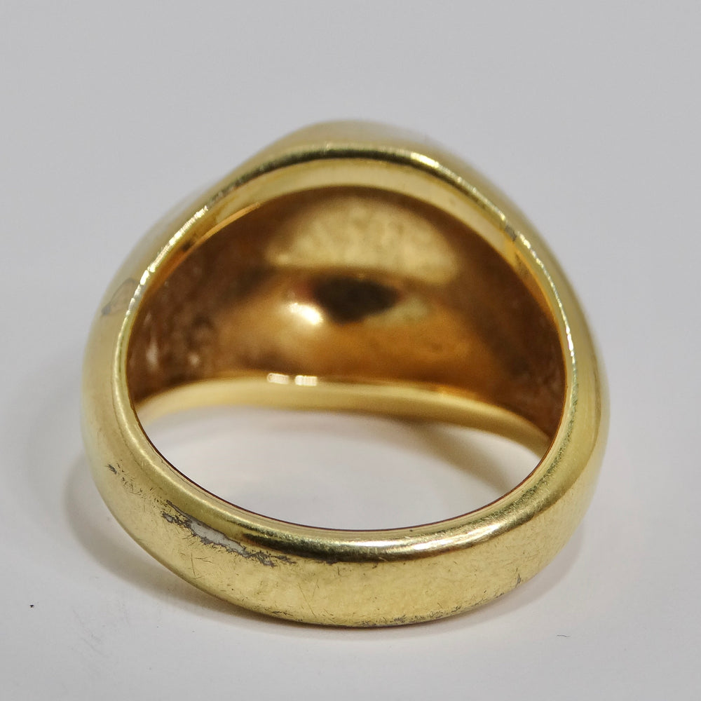 1960s 18K Gold Plated Dome Ring