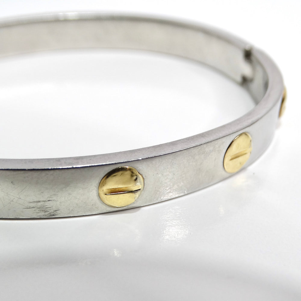 18K Gold Cartier Love Inspired Silver Bracelet