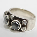 1970 Pure Silver Synthetic Diamond Ring