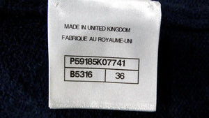 Chanel Navy Blue & Orange Cashmere Cardigan