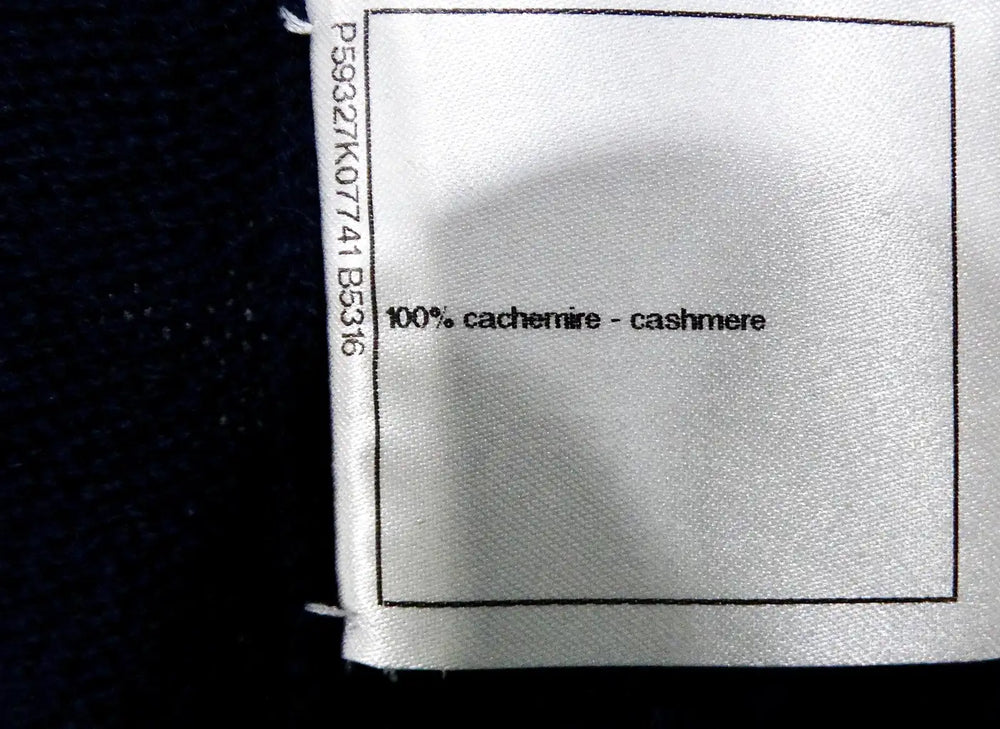 Chanel Navy Blue & Orange Cashmere Knit Mini Skirt