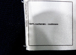 Chanel Navy Blue & Orange Cashmere Knit Mini Skirt