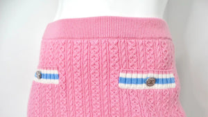 Chanel Pink Cashmere & Cotton Blend Knit Mini Skirt