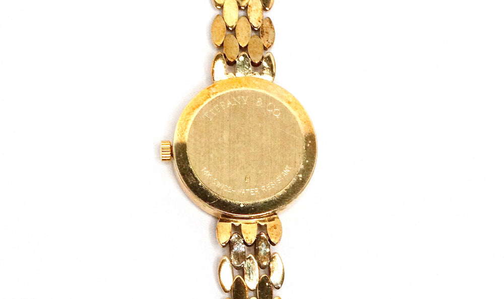 1980s Tiffany & Co. 14k Yellow Gold Round Face Classic Wristwatch