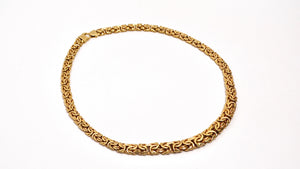 14k Yellow Gold Byzantine Graduated Chain Collar Necklace