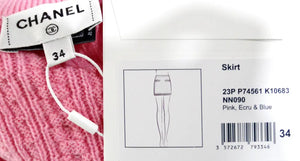 Chanel Pink Cashmere & Cotton Blend Knit Mini Skirt
