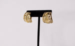 1980s Panetta 18k Gold Plated Abstract Geometric Clip-On Earrings