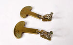 Mid-Century Casa Maya Hammered Brass Modernist Earrings