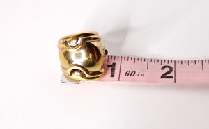 1980s Panetta 18k Gold Plated Abstract Geometric Clip-On Earrings