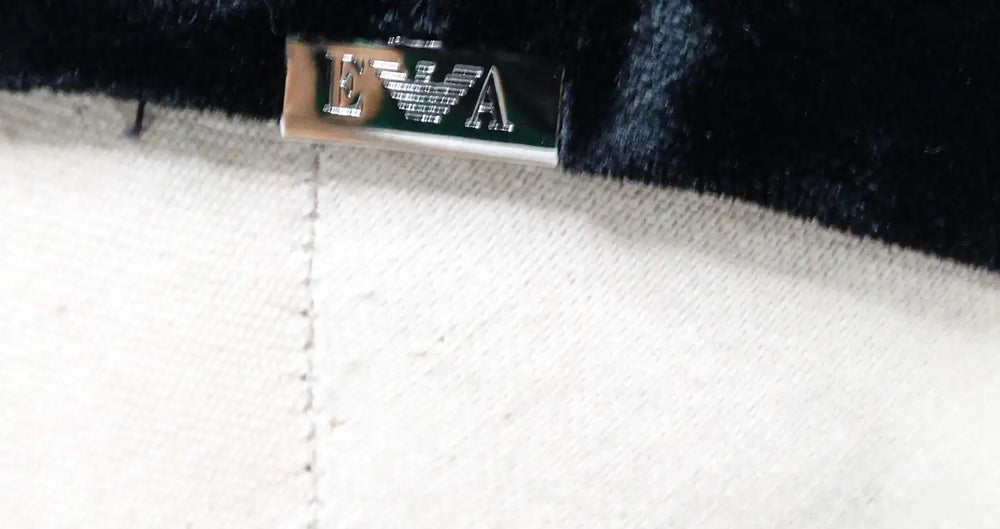 Giorgio Armani Black Velvet Gathered Leather Brim Hat circa Y2K