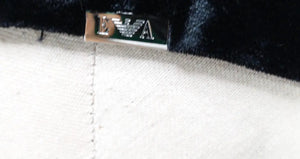 Giorgio Armani Black Velvet Gathered Leather Brim Hat circa Y2K