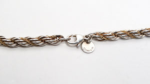 Tiffany & Co Rope Chain Sterling Silver and 14K Gold Necklace