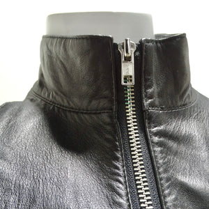 Michael Hoban 1980s Black Leather Zip-Up Top