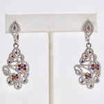 1990s Multicolor Swarovski Crystal Dangle Earrings