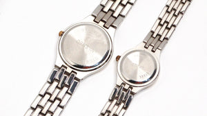 Tennis His & Her Wristwatch Set Geneva Quartz Two-Tone Gold and Silver Plated