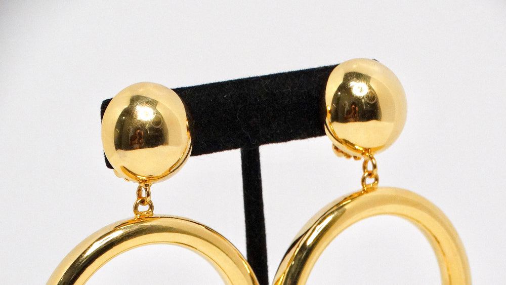 JLO Hoop Gold Tone Clip-On Earrings