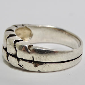 1980s Pure Silver Mens Ring