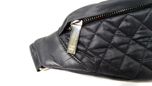 Chanel Black Nylon Quilted Waist Bag