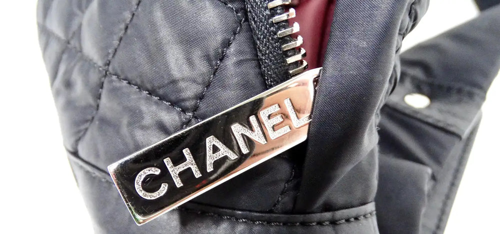 Chanel Black Nylon Quilted Waist Bag