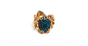 Spider Web Turquoise 14k Gold Ring